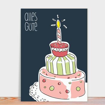Toute la meilleure carte | gâteau de carte d'anniversaire | Carte postale d'anniversaire 5