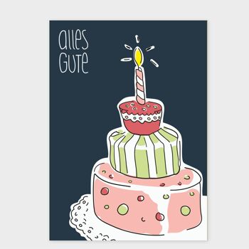 Toute la meilleure carte | gâteau de carte d'anniversaire | Carte postale d'anniversaire 6