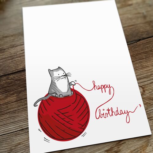 Postkarte Geburtstag | Katzen Geburtstagskarte | Happy Birthday Karte | Geburtstagskarte Katze