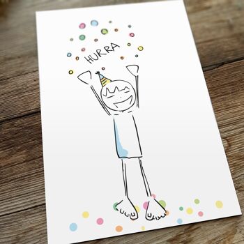 Hourra Carte | Carte d'anniversaire carte de confettis 4