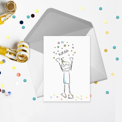 Hurra  | Klappkarte zu Party und Geburtstag
