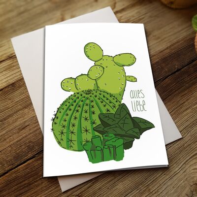 Cactus di carte pieghevoli | Cartolina d'auguri cactus tutto il meglio