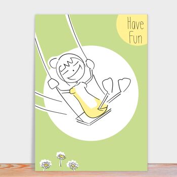 Carte postale Amusez-vous | carte bonne humeur | Balançoires de carte postale 6