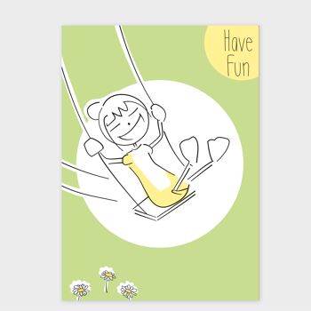 Carte postale Amusez-vous | carte bonne humeur | Balançoires de carte postale 7