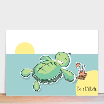 carte guérissez bientôt avec la tortue pour vous détendre | Carte postale détente "Be a Chillkroete" 7