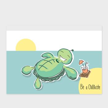 carte guérissez bientôt avec la tortue pour vous détendre | Carte postale détente "Be a Chillkroete" 8