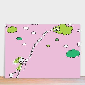Carte postale bonne humeur "Volons avec les nuages" 4