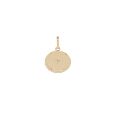 Medalla Madeleine Chapada en oro amarillo - "Astro sign"-Aries