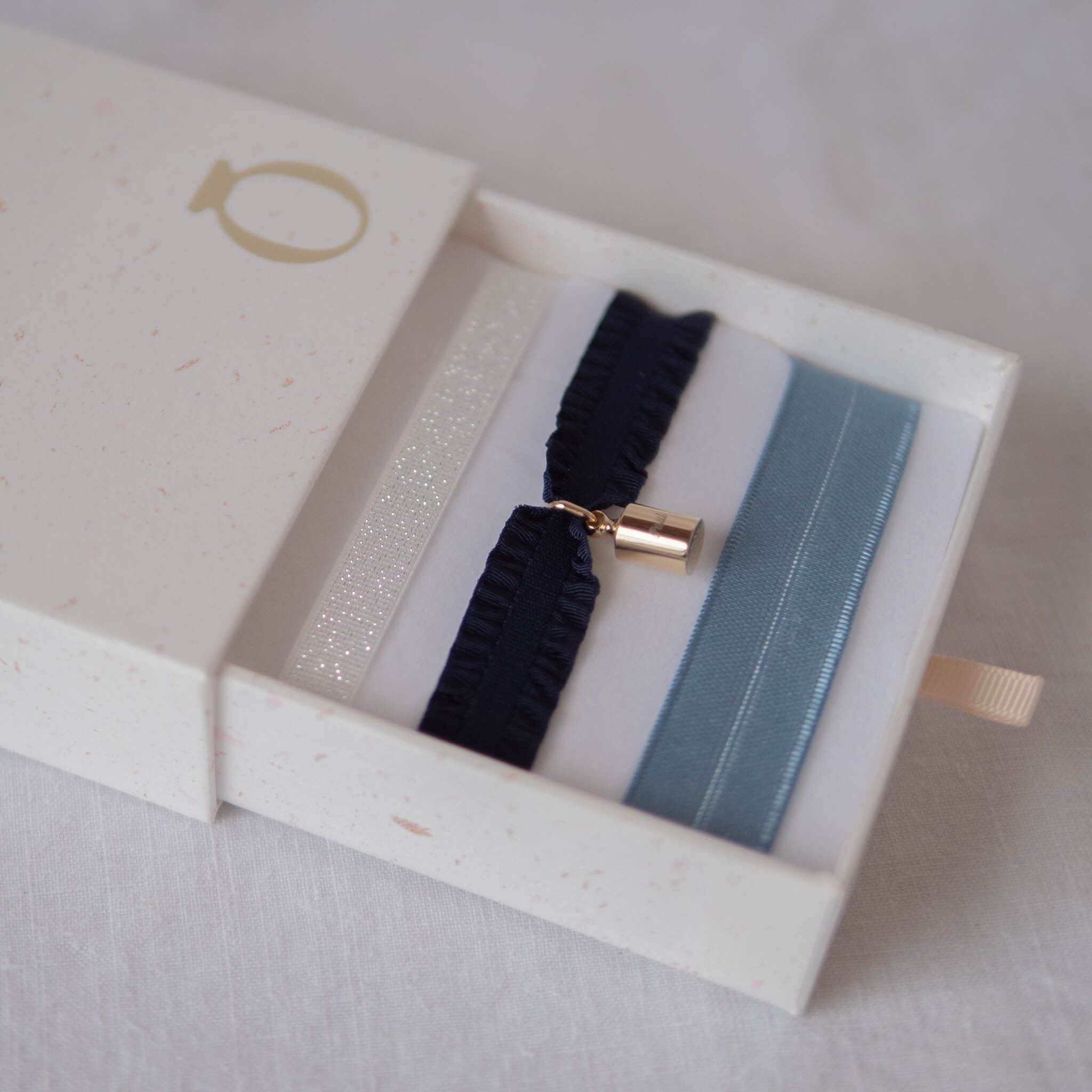 Coffret bracelets bleu Mon Petit Poids Plaqué or jaune - "Amour"-Te quiero
