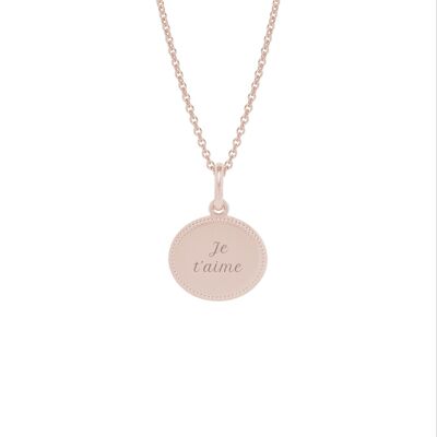 Collar Madeleine Chapado en oro rosa - "Love"-I love you