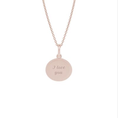 Collar Madeleine Chapado en oro rosa - "Amour" - Te amo