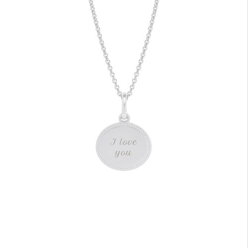 Collier Madeleine Argent - "Amour"-I love you