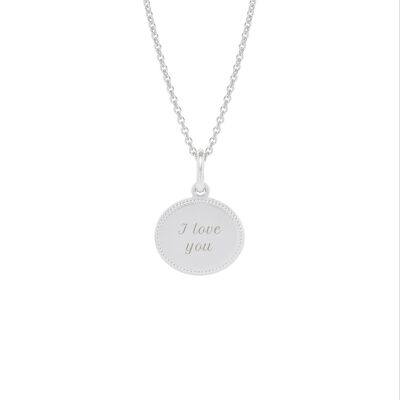 Collier Madeleine Argent - "Amour"-I love you