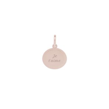 Médaille Madeleine Plaqué or rose - "Amour"-Je t'aime
