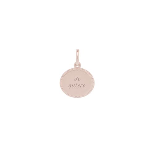 Médaille Madeleine Plaqué or rose - "Amour"-Te quiero