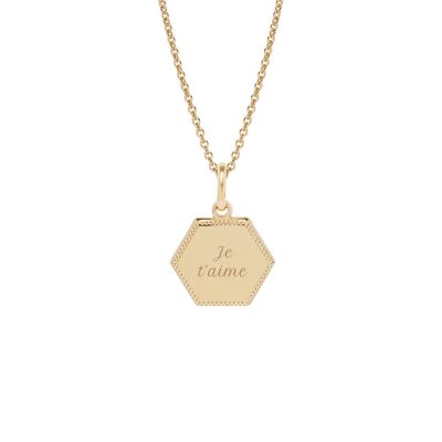Henriette necklace Yellow gold plated - "Love"-I love you