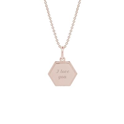 Collar Henriette Chapado en oro rosa - "Amour" - Te amo