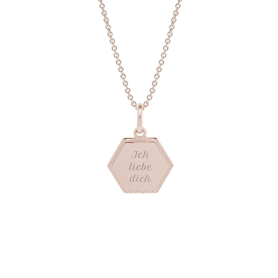 Collana Henriette Placcato in oro rosa - "Love"-Ich liebe dich