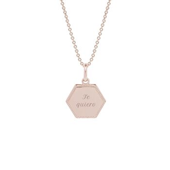 Collier Henriette Plaqué or rose - "Amour"-Te quiero