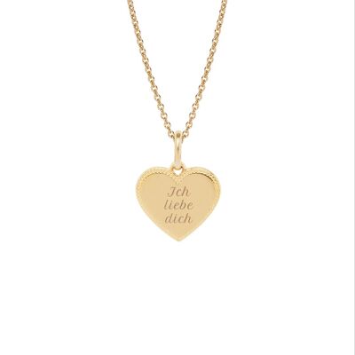 Collar Simone Chapado en oro amarillo - "Love"-Ich liebe dich