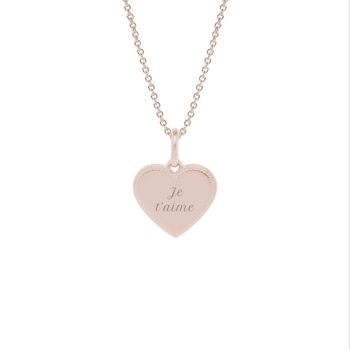 Collier Simone Plaqué or rose - "Amour"-Je t'aime