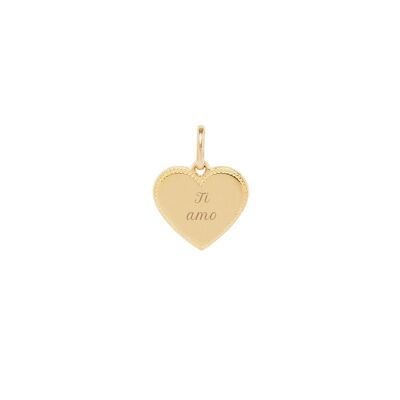 Medalla Simone Baño de oro amarillo - "Love"-Ti amo