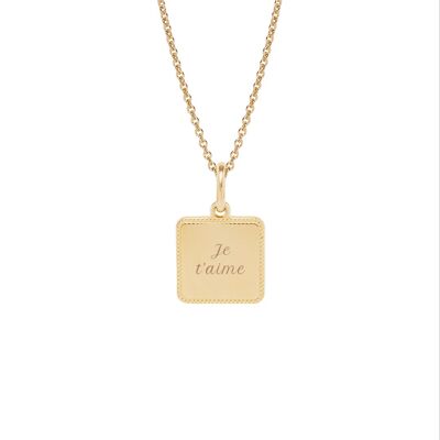 Necklace Alice Yellow gold plated - "Love"-I love you