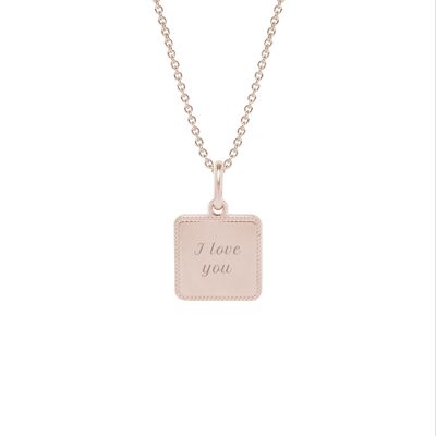 Necklace Alice Rose gold plated - "Amour"-I love you