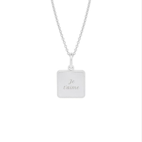 Collier Alice Argent - "Amour"-Je t'aime