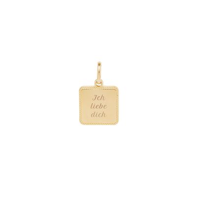 Medalla Alicia Chapado en oro amarillo - "Amor"-Ich liebe dich