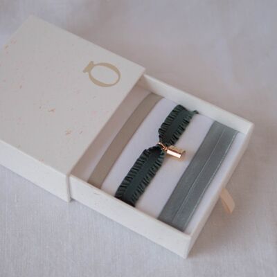 Mon Petit Poids green bracelets box Yellow gold plated - "Symbol"-Colombe