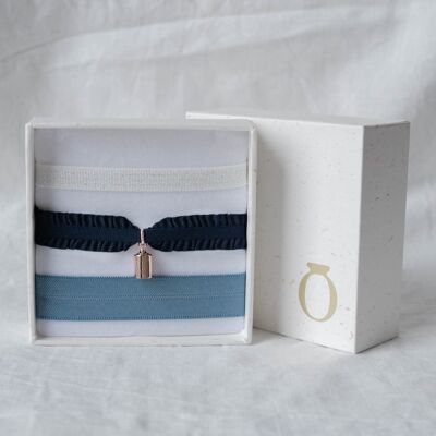 Caja de pulseras Mon Petit Poids azul Baño de oro rosa - "Símbolo"-Infinito