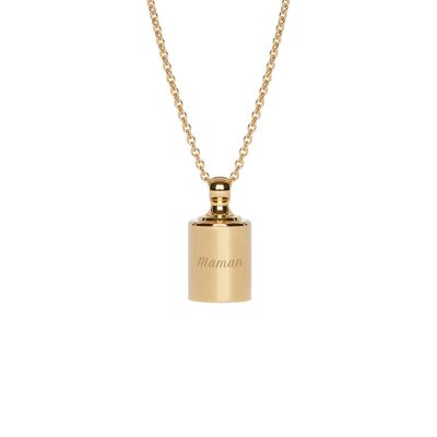 Necklace Mon Petit Poids Yellow gold plated - "Mom"-Mom