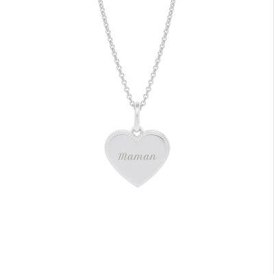 Simone Silver Necklace - "Mom"-Mom