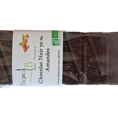 Tablette chocolat Noir 70 % Amandes