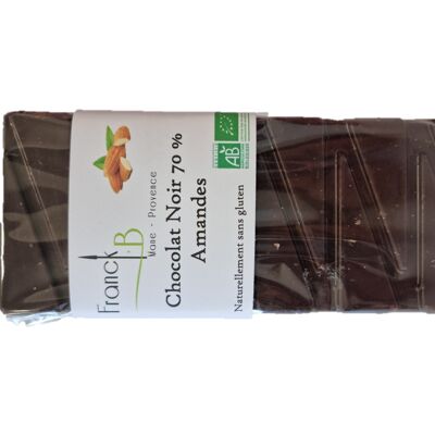 Tablette chocolat Noir 70 % Amandes