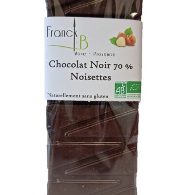 Tablette chocolat Noir 70 % Noisettes