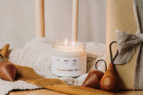 Frankincense + Myrrh Natural Soy Wax Candle 120ml