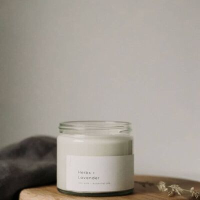 Herbs + Lavender 100% Natural Essential Oil Candle 120ml