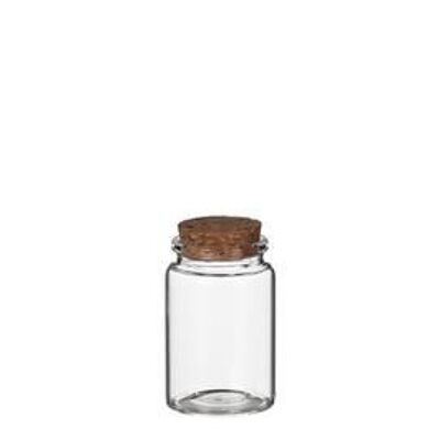 Glass jar with cork lid H7.5, diameter 4.5cm. Set / 12 pieces
