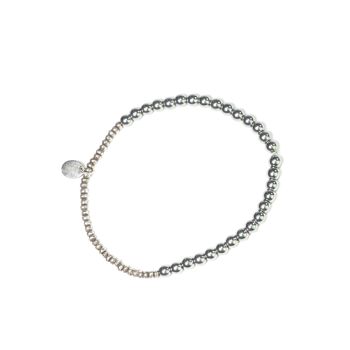 Elegant bracelet 4mm in hématite & sterling silver 3