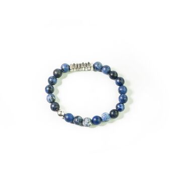 Classic Discs bracelet with sodalite 8mm 2