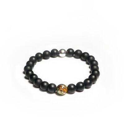 Matte onyx with one pearl of Murano