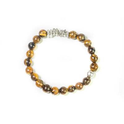 Classic Discs bracelet with tiger eye 8mm