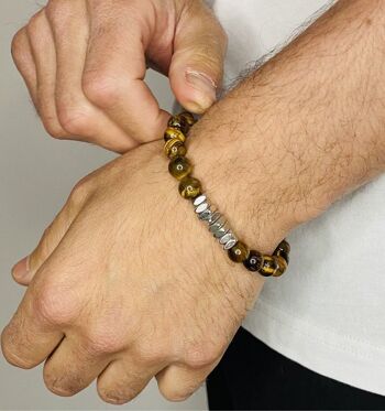 Classic Discs bracelet with tiger eye 8mm 3