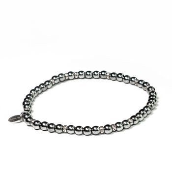 Bracelet 4mm in hématite and sterling silver of Mexico 2