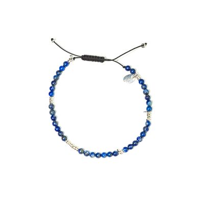 Macrame Lapis with Sterling Silver Pieces 4mm