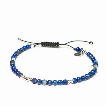 Macramé Lapis with Sterling Silver Pieces 4mm 3