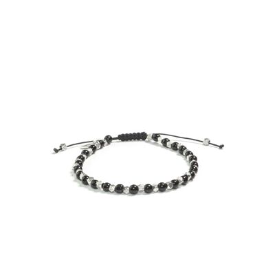 Bracelet macramé onyx 4mm