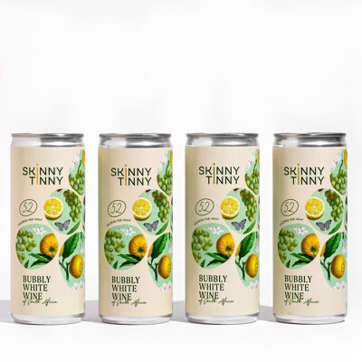BUBBLY WHITE WINE - SKINNY TINNY CANNED WINE - 24 PACK